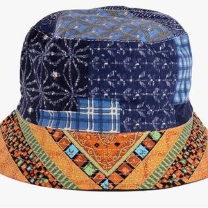 Patchwork hippie unisex blue bucket hat (unisex)